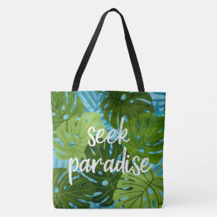 Sök paradiset Hawaiiansk Monstera-blad Tropisk Coo Tygkasse
