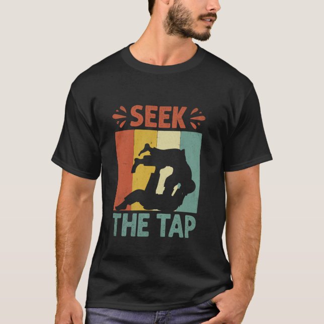 Sök Trycket Slåss Fight Jiujitsu T Shirt (Framsida)