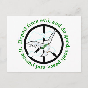 Söka efter fred och fortsätt med den kristna prese vykort