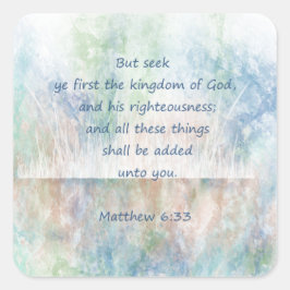 Söka efter Guds Bible Scripture Verse Fyrkantigt Klistermärke