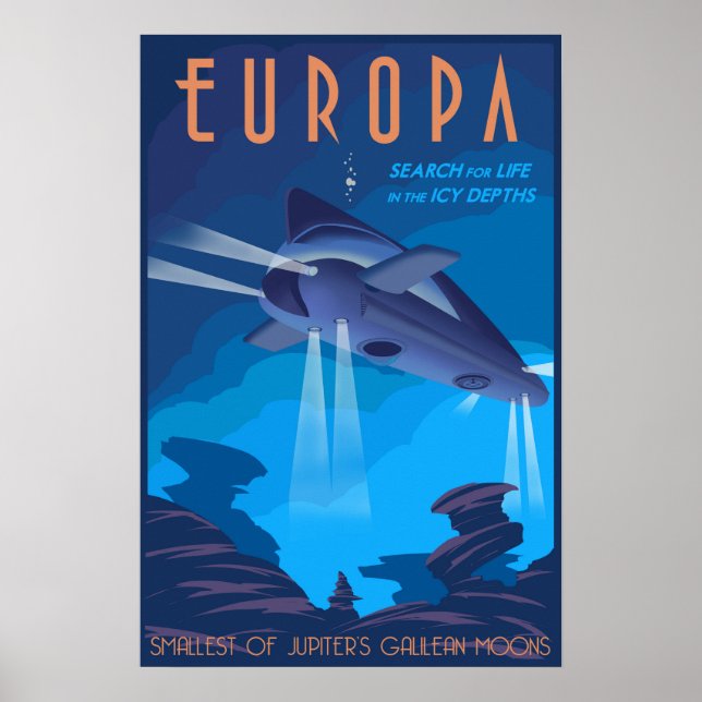 Söka efter livet på Jupiters måne Europa Poster (Framsidan)