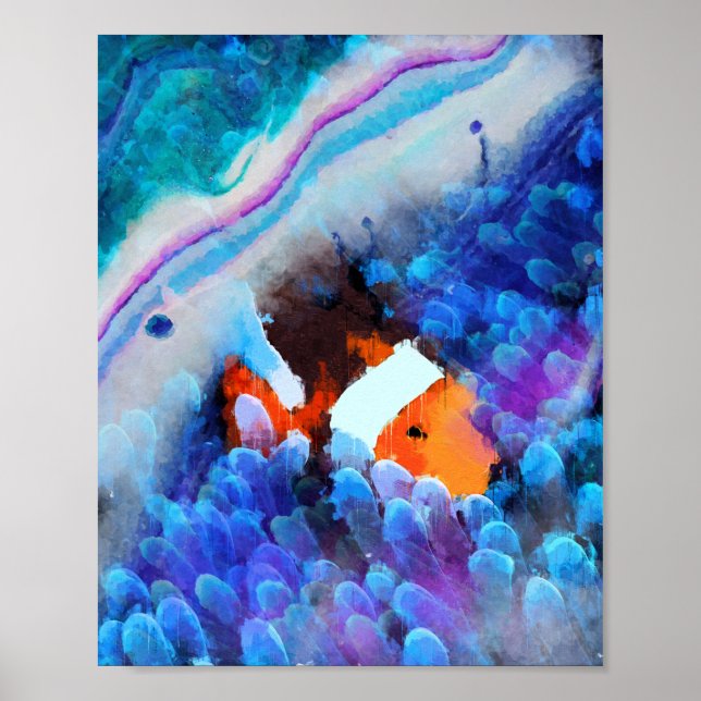 Söka efter Nemo - Abstrakt under vatten Art Poster (Framsidan)