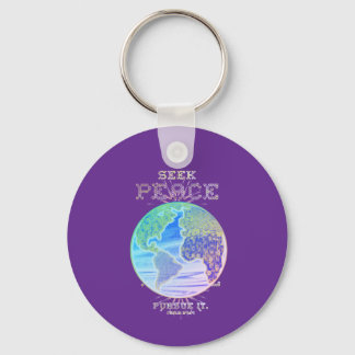 Söka fredens jordkrets Psalms Keychain Nyckelring