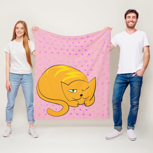 Söka Orange Cat Fleecefilt (På plats)