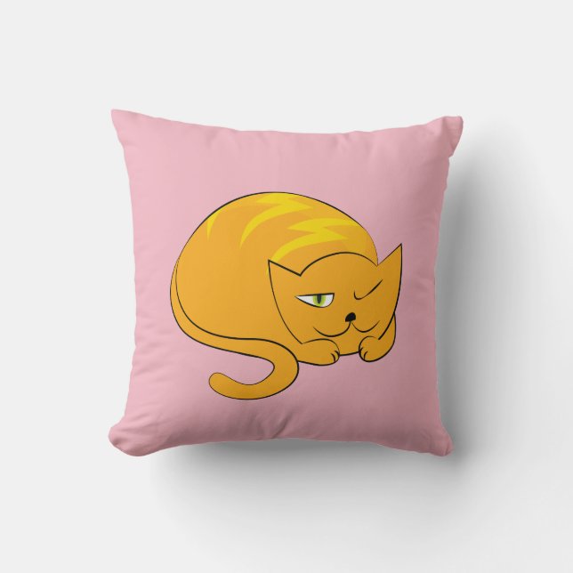 Söka Orange Cat Kudde (Framsida)