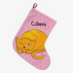 Söka Orange Cat Stor Julstrumpa