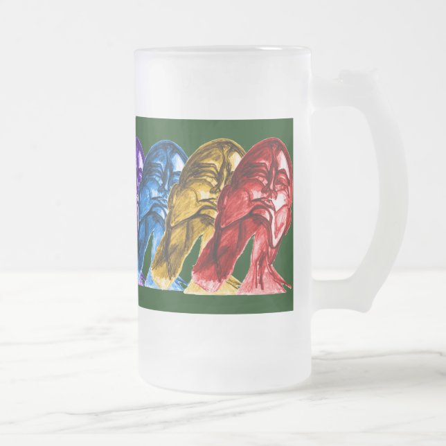 Sökande av den frostade muggen frostat ölglas (Höger)