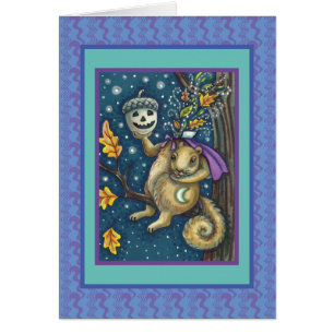 SÖKANDE AV SÖMNIG HULOW, FUNNY HALLOWEEN CARD HÄLSNINGSKORT