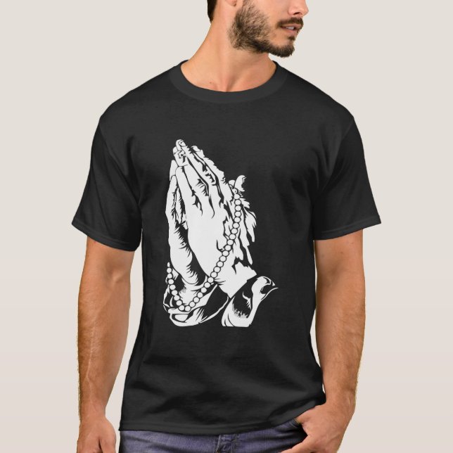 Sökande Händer Blank kristen katolsk gåva T Shirt (Framsida)