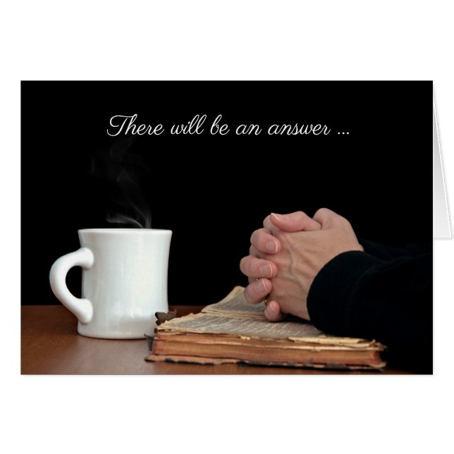 Sökande Händer på gammal bibel Hälsningskort (Framsidan Horizontal)