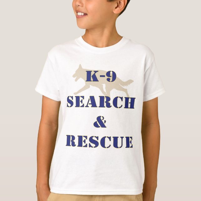 Sökande K-9 och rädding GSD T-shirt (Framsida)