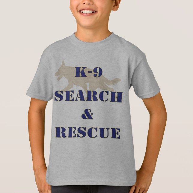 Sökande K-9 och rädding GSD Tee Shirt (Framsida)