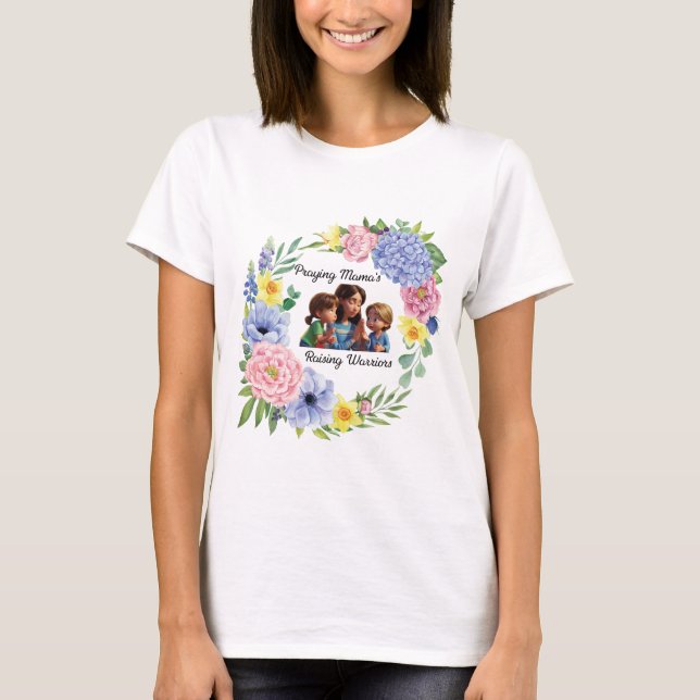 Sökande mamma Christian Mors dag blommigt T Shirt (Framsida)