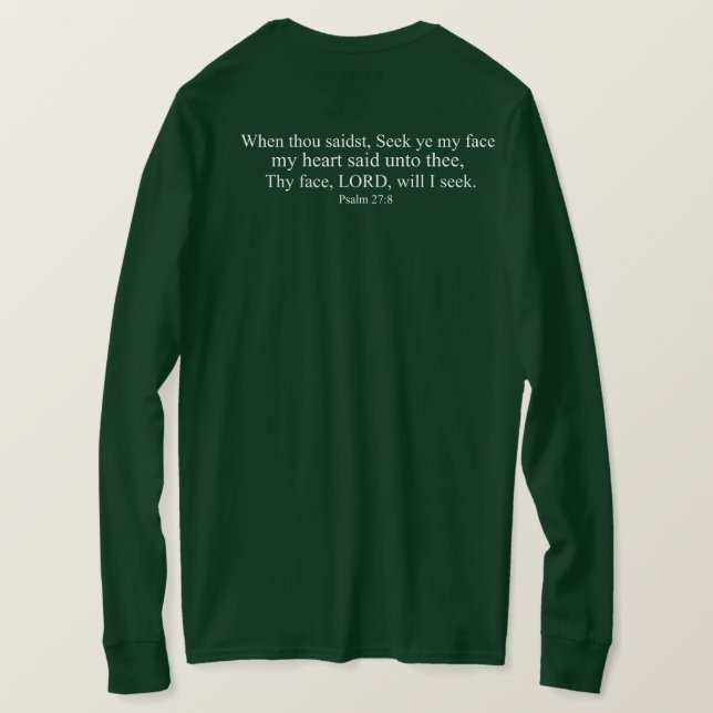Sökanden hans ansikte tee shirt (Design baksida)