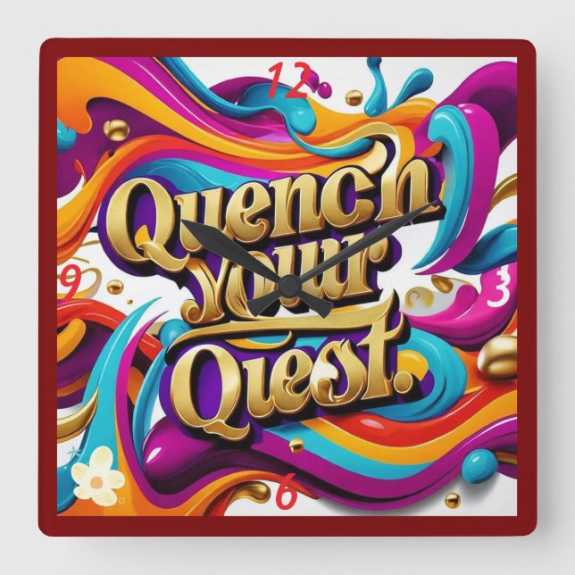 "Sökandet börjar" Fyrkantig Klocka (Framsida)