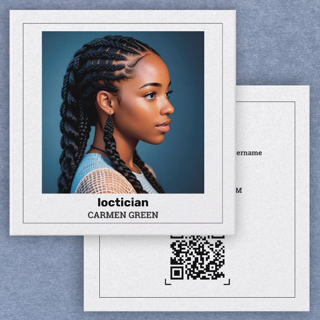 Sökare för QR- och fotoavläsningslås (Dreadlocks Loctician Calling Cards)