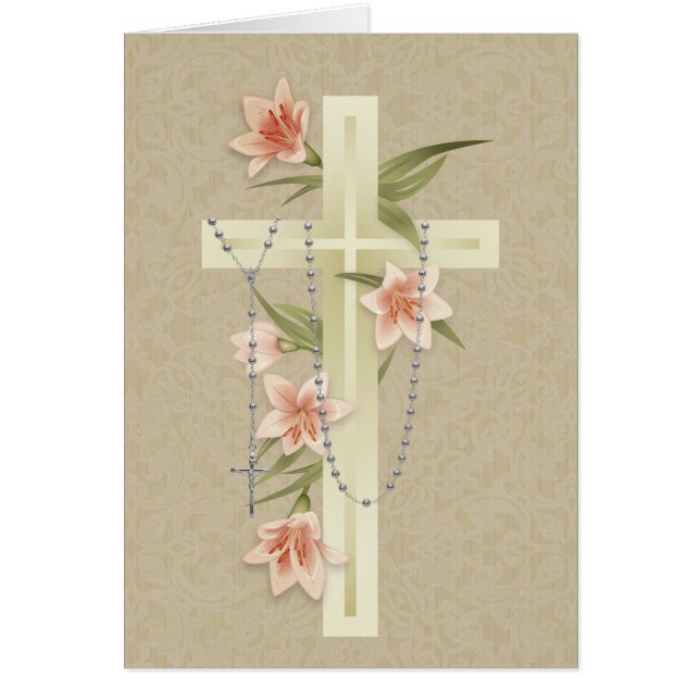 Söker efter din Blommigt katolska Heliga Rosary Hälsningskort (Framsidan)