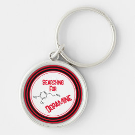 Söker efter dopamin-Personlig-nyckelkedja Rund Silverfärgad Nyckelring