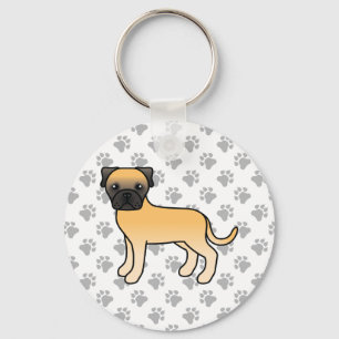 Sökkör Bullmastiff Söt Tecknad Hund Nyckelring