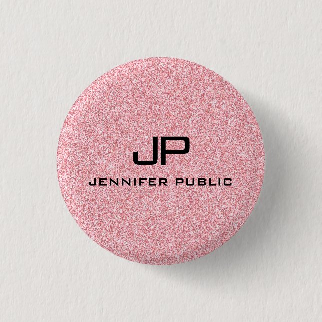 Sökmall för monogrammat Ro Guld Glitter Knapp (Framsida)