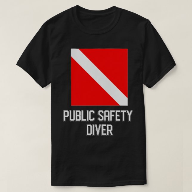 Sökning i Flagga Public Safety Diver-Räddingen för T Shirt (Design framsida)