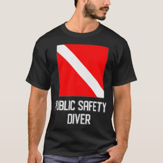 Sökning i Flagga Public Safety Diver-Räddingen för T Shirt