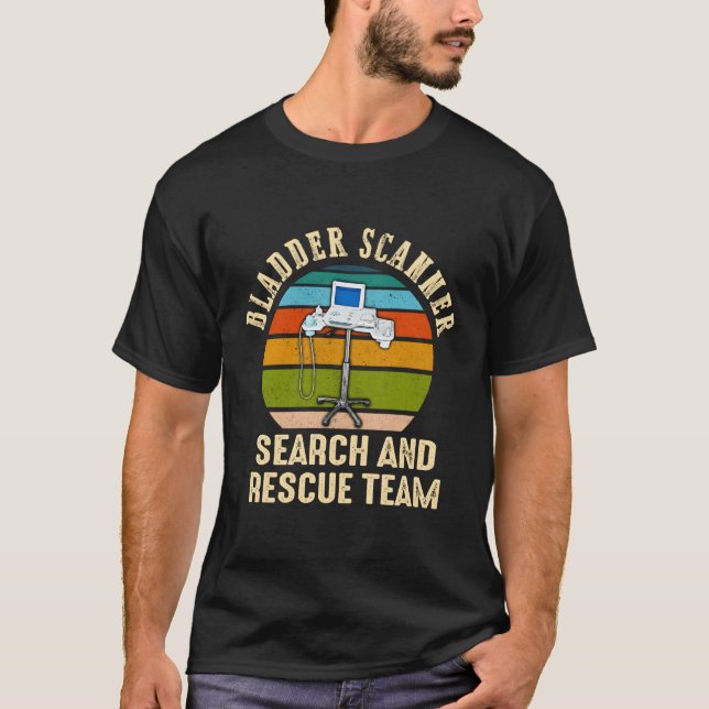 Sökning och Rädding av bladderskannern med Surg Er T Shirt (Framsida)