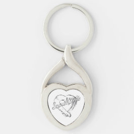 Söknyckelkedja Twisted Heart Silverfärgad Nyckelring