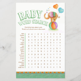 Sökord för baby shower med elefantbaby flygblad