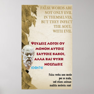 Sokrates-berömdens citat - False ord Poster