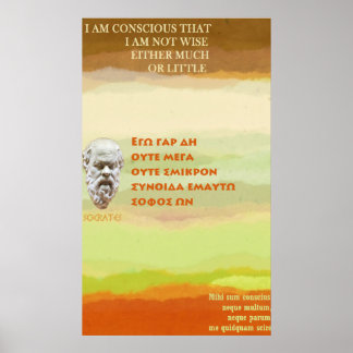 Sokrates-berömdens citat - jag är inte klok poster