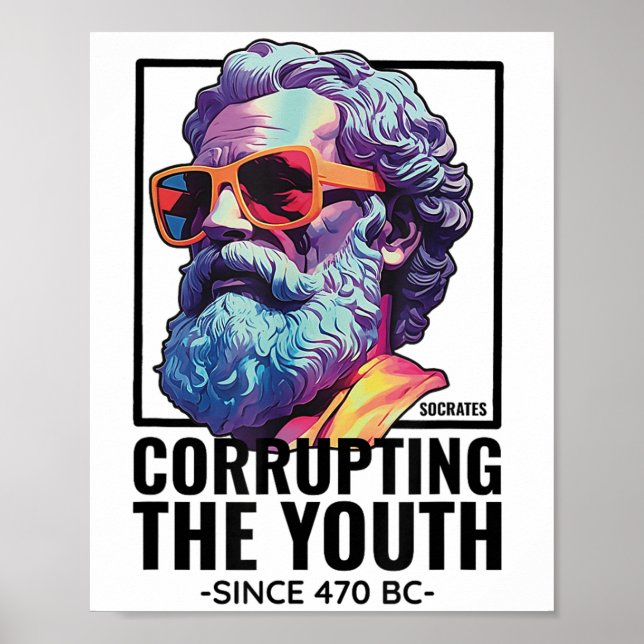 Sokrates Corrupting Youth Philosopher Funny Grek Poster (Framsidan)