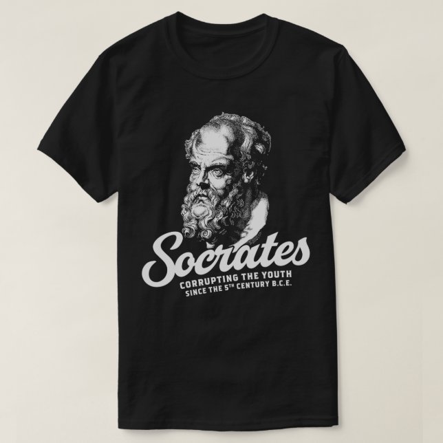 Sokrates Korruptionen bland ungdomar sedan femtonh T Shirt (Design framsida)
