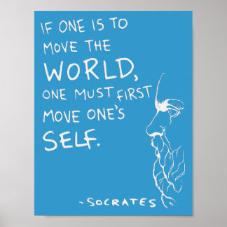 Sokrates’ "Move the World" Quote Poster (Blue)