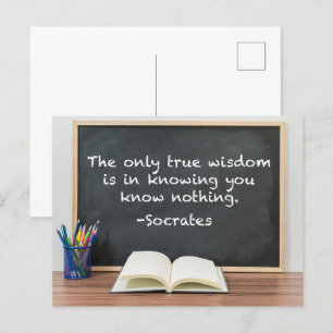 Sokrates on True Wisdom Philosophy Quote Vykort