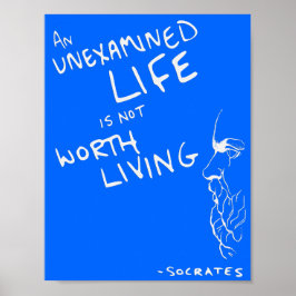 Sokrates’ "Oundersökt liv" Poster med citattecken