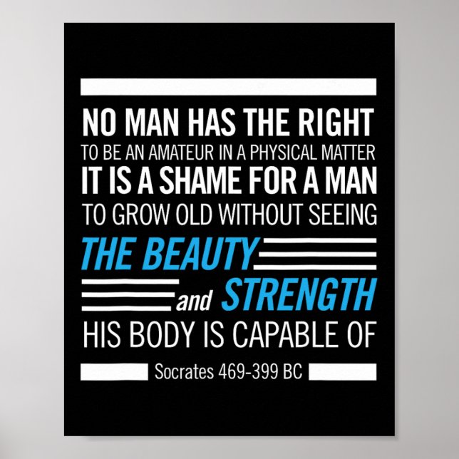 Sokrates Physiness Quote Bodybuilding Exerc Poster (Framsidan)