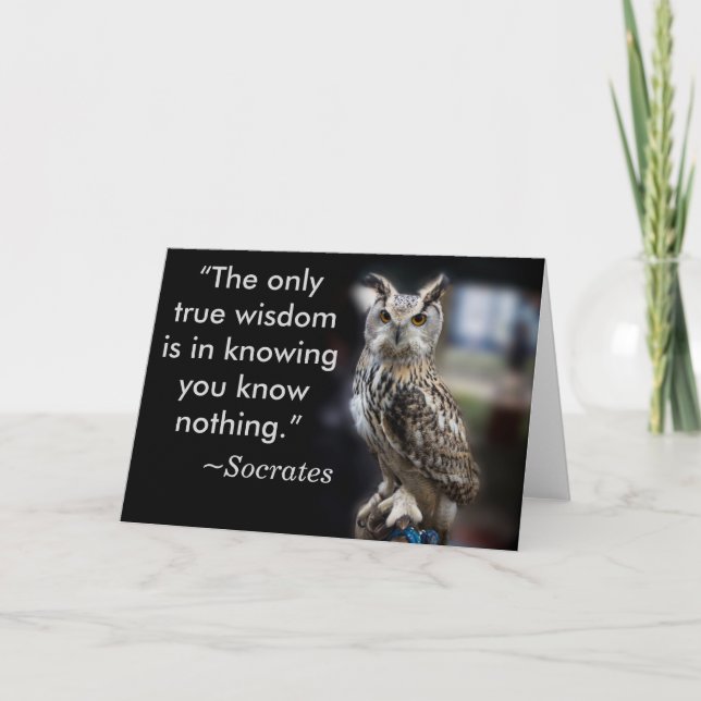 Sokrates Quote Eagle Uggla Kort (Framsida)