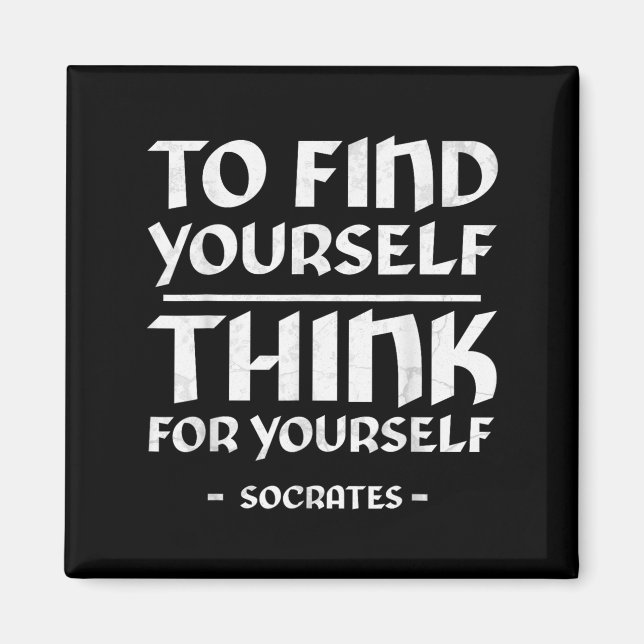 Sokrates Self Awareness Stoicism citat grekisk Phi Magnet (Framsidan)