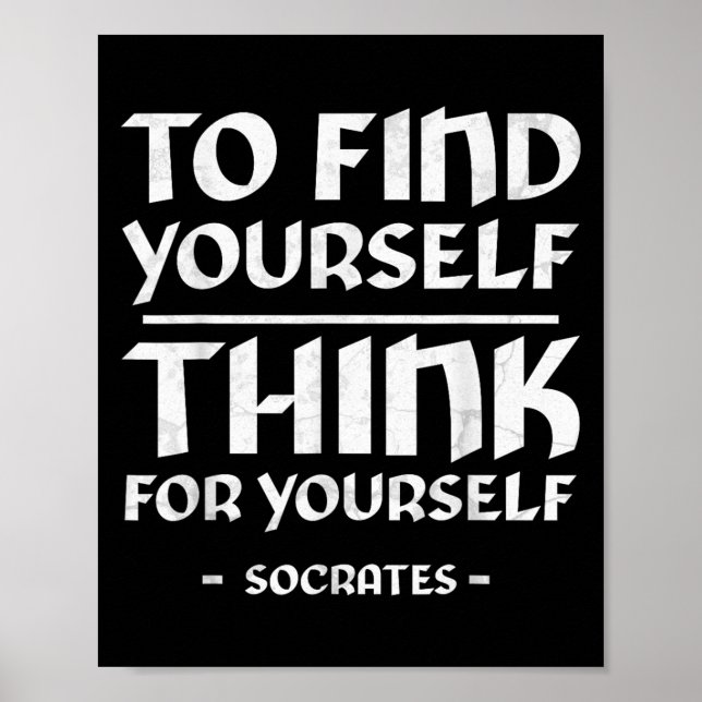 Sokrates Self Awareness Stoicism citat grekisk Phi Poster (Framsidan)