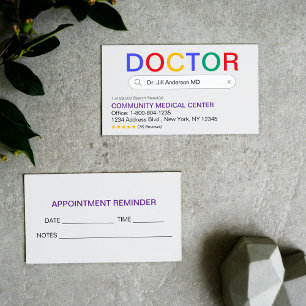 Sökresultat för webbplats, Doktor Möte Visitkort