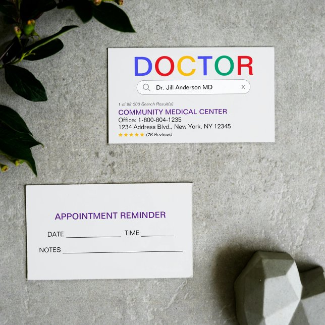 Sökresultat för webbplats, Doktor Möte Visitkort (Website Search Result Doctor Appointment Business Card
)
