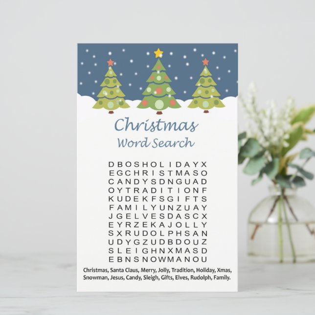 sökspelet julgran christmas ord (Stående Fram)