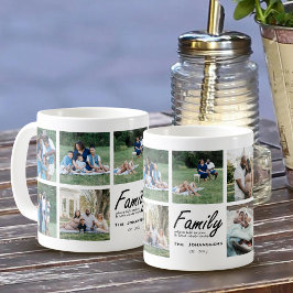 Sökt familjereplikateckenfoto för fotokollage kaffemugg