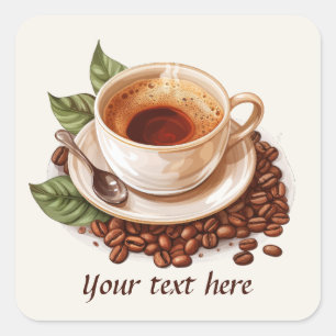 Sökt kaffetilläggsmeddelande fyrkantigt klistermärke
