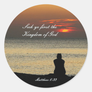 Sökte första Konungariket Gud, Matthew 6:33 Ocean Runt Klistermärke