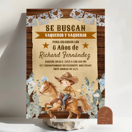 Söktes Wanted Mexikansk Cowboy Födelsedag Inbjudningar