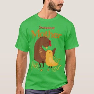 Söktest Mor Hen och Chick-familjen T Shirt