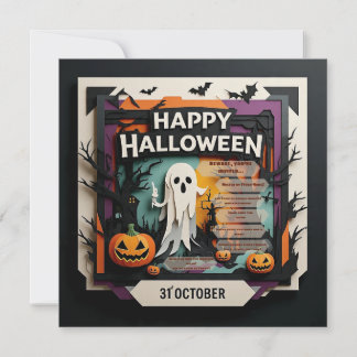 Soky 3D-inbjudan för Papper klippning av Halloween