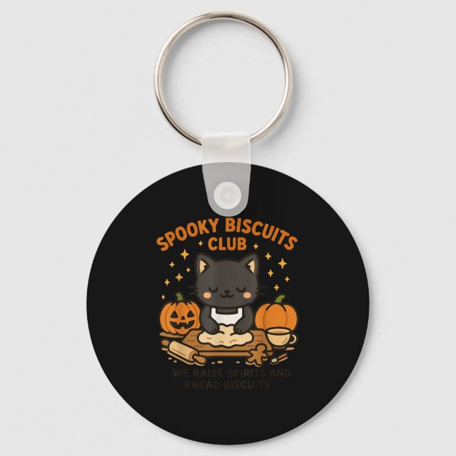 Soky Biscuits Club Cat Funny Halloween Baking Tee  Nyckelring (Framsida)